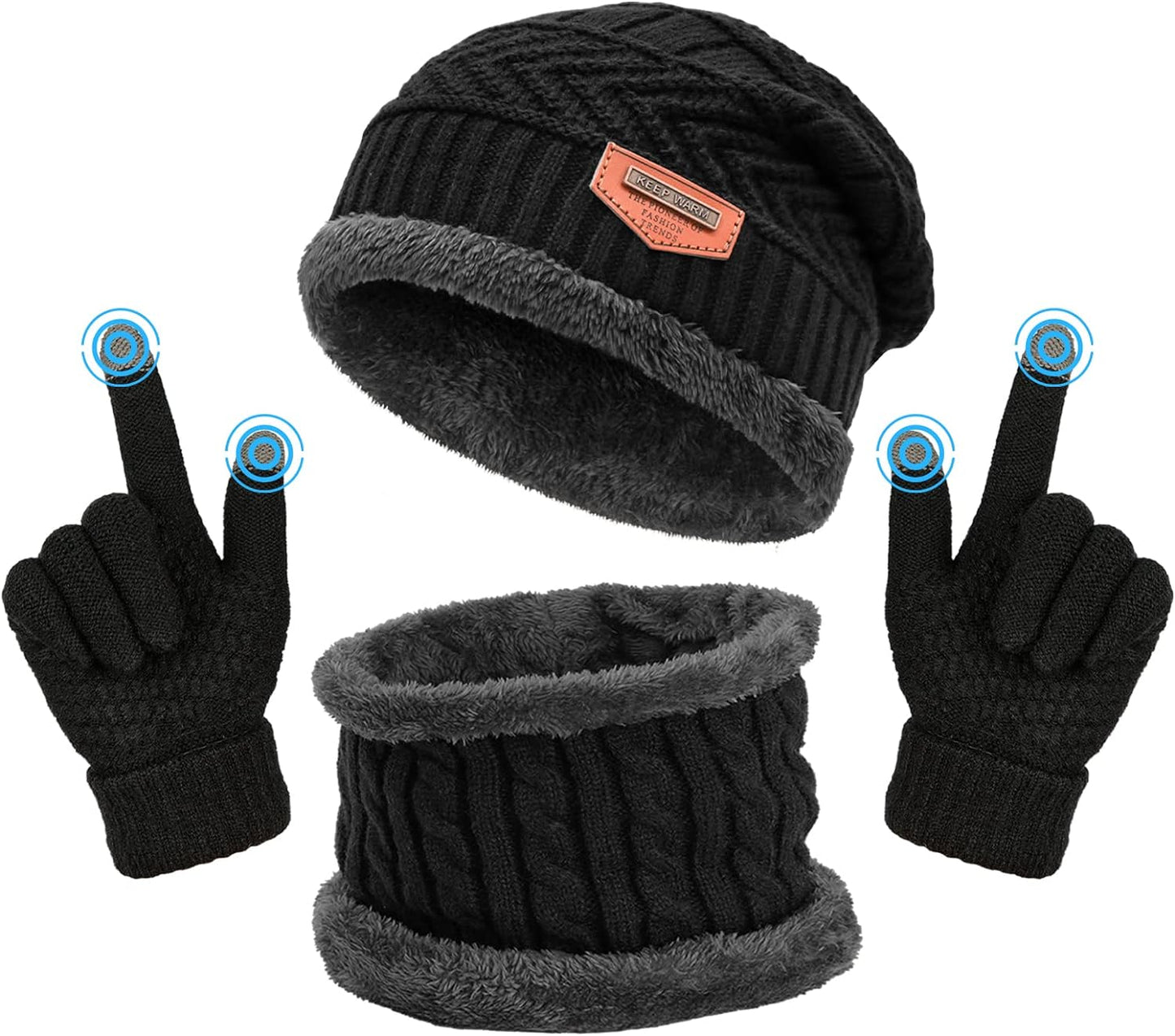 HeatCheat™ Unisex Beanie, Scarf, and Gloves Set